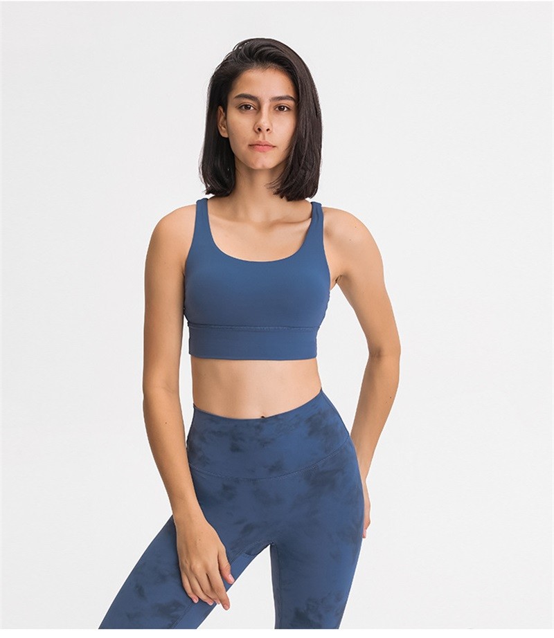OEM Naked Feeling Medium Support Cross Back Womens Sports Bra Logo Printing