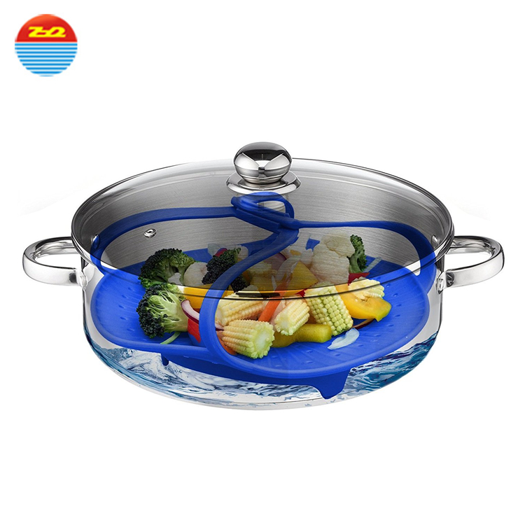 100% Food Grade BPA free High Quality Silicone Vegetable Steamer Cooking Steamer