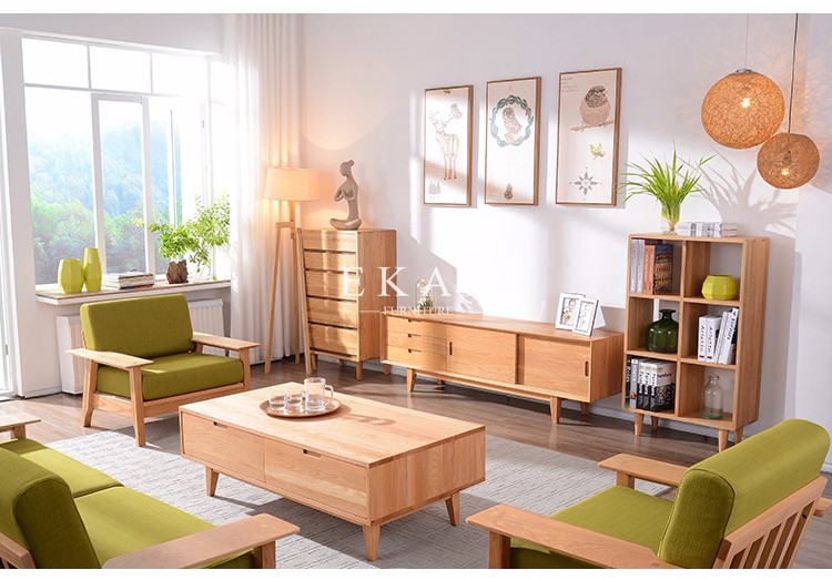 Nordic Simple Sliding Doors New Model Oak Wood Modern TV Stand