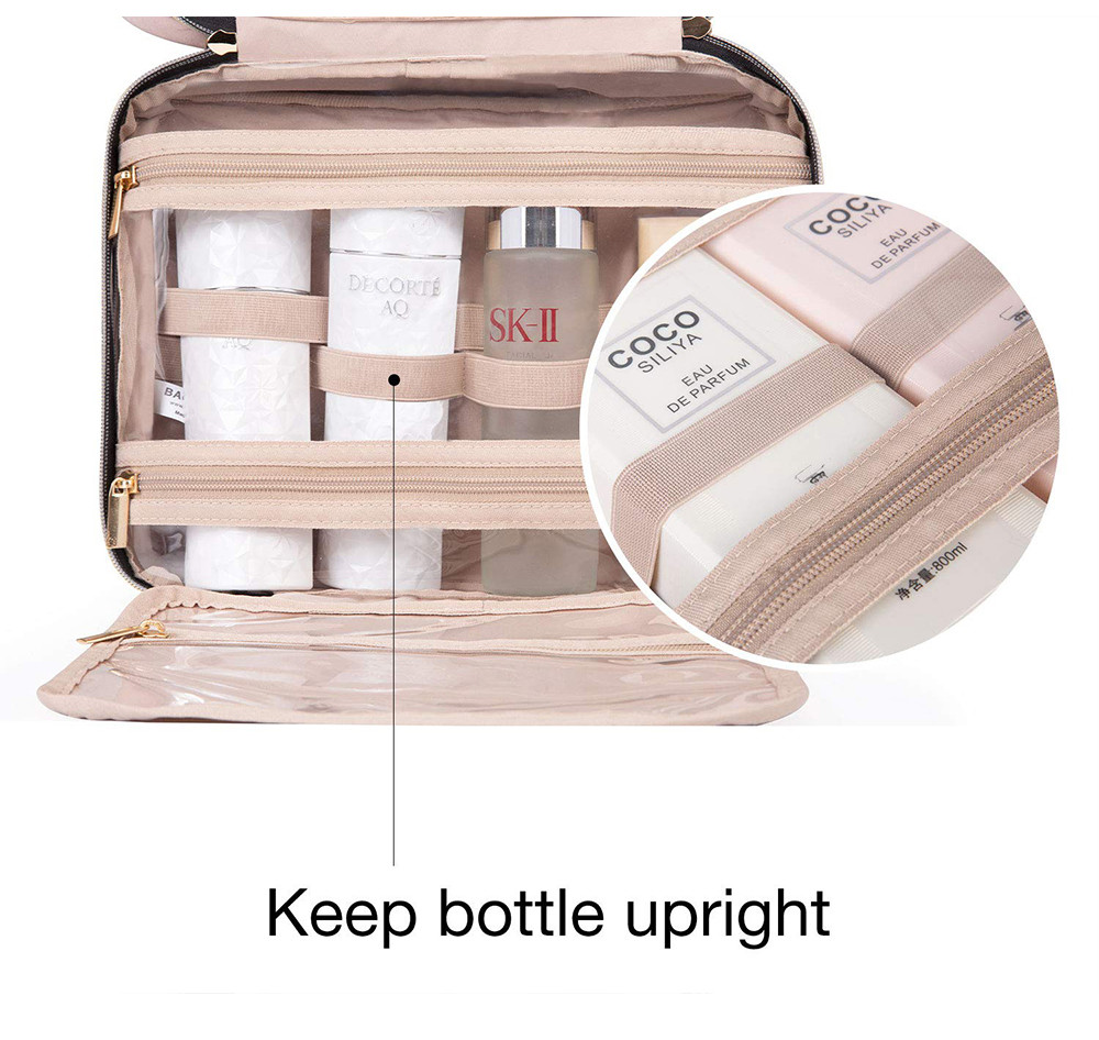 Women Water Resistant Velvet Hanging Travel Makeup Bag