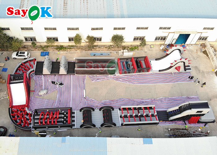 150x3.8m Tarpaulin Inflatable Obstacle Course Racing Game For Events