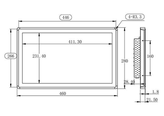 18.5-Inch Windows Touch Embedded Monitor for Fitness Consoles, Ticketing Systems, Vending Machines, and Wayfinding Displays