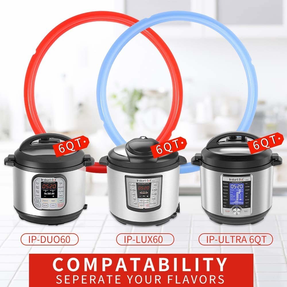 Silicone Instant Pot 2 Pack Sealing Ring 3 QT 5QT 6QT 8QT For 6 Qt Power Cooker Inner Pot Seal