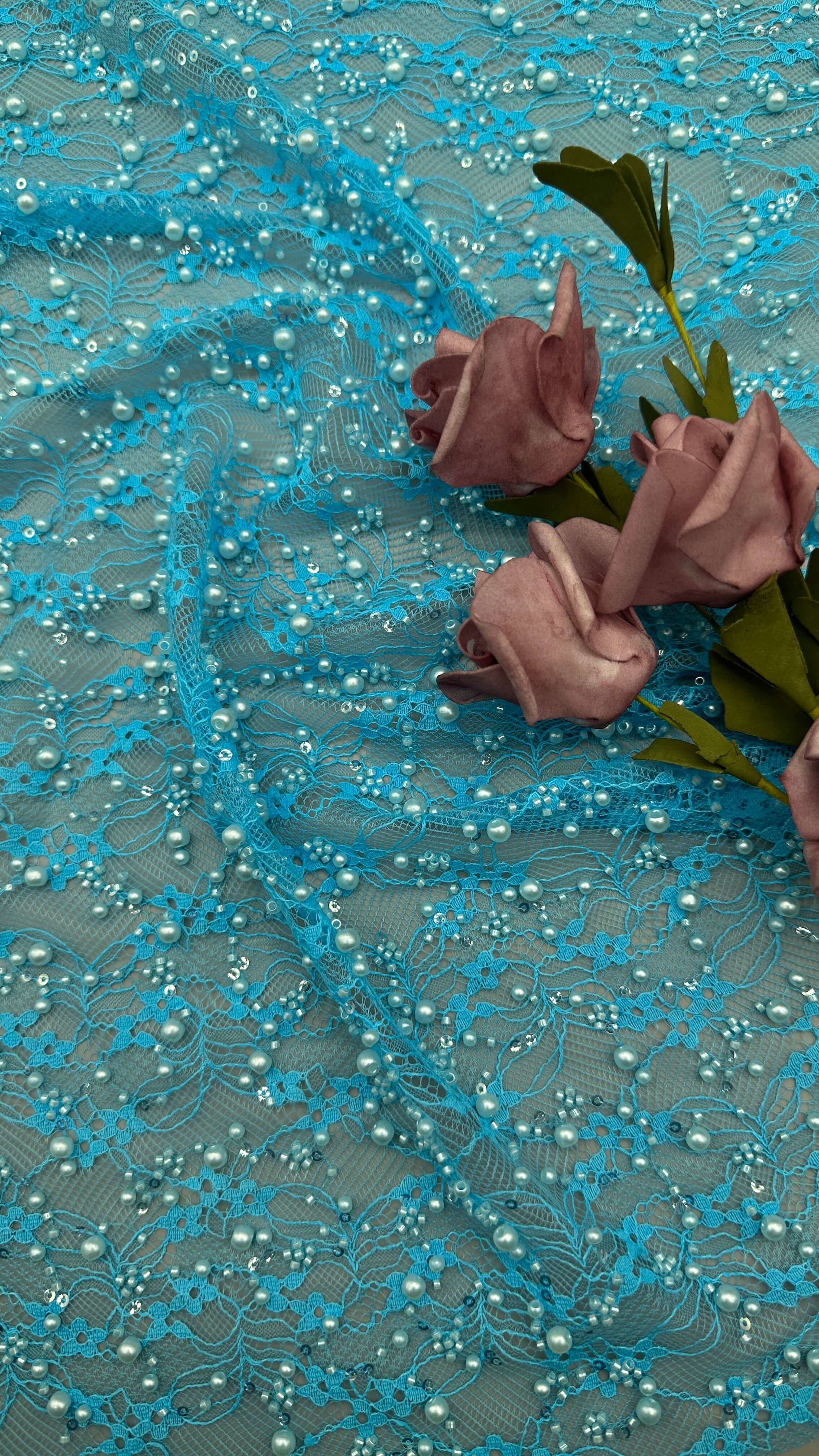 Luxary Beaded Embroidery Lace Fabric Durable and Elegant Lace Embroidery Fabric Wedding Birthday Occasions Hight Quality Beaded Embroidery Lace