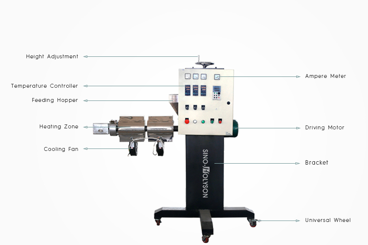 SJ-25 1.1kw 2.2kw 3kw Lab Testing Single Screw Extruder 600*400*1500MM