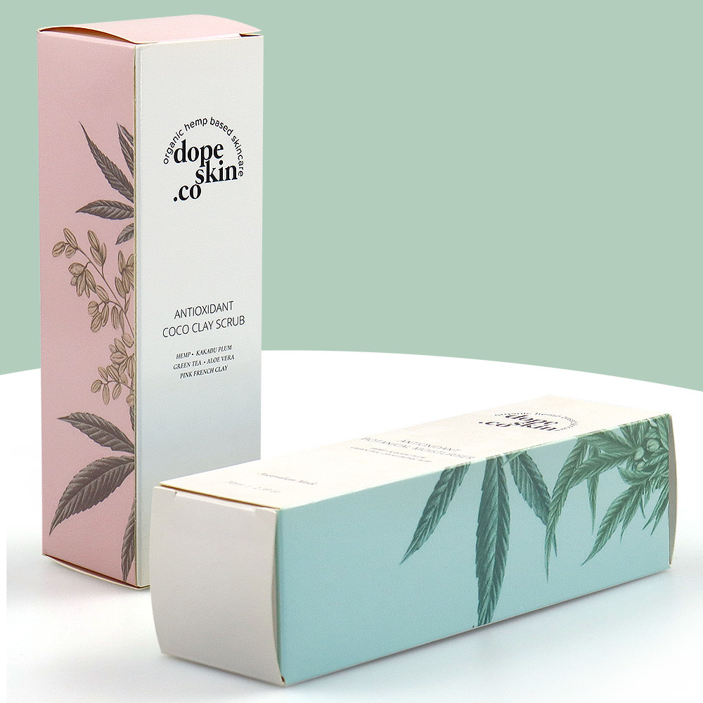 Custom 350gsm C1S Paper Skincare Box Packaging Glossy Lamination Printed Folded Box