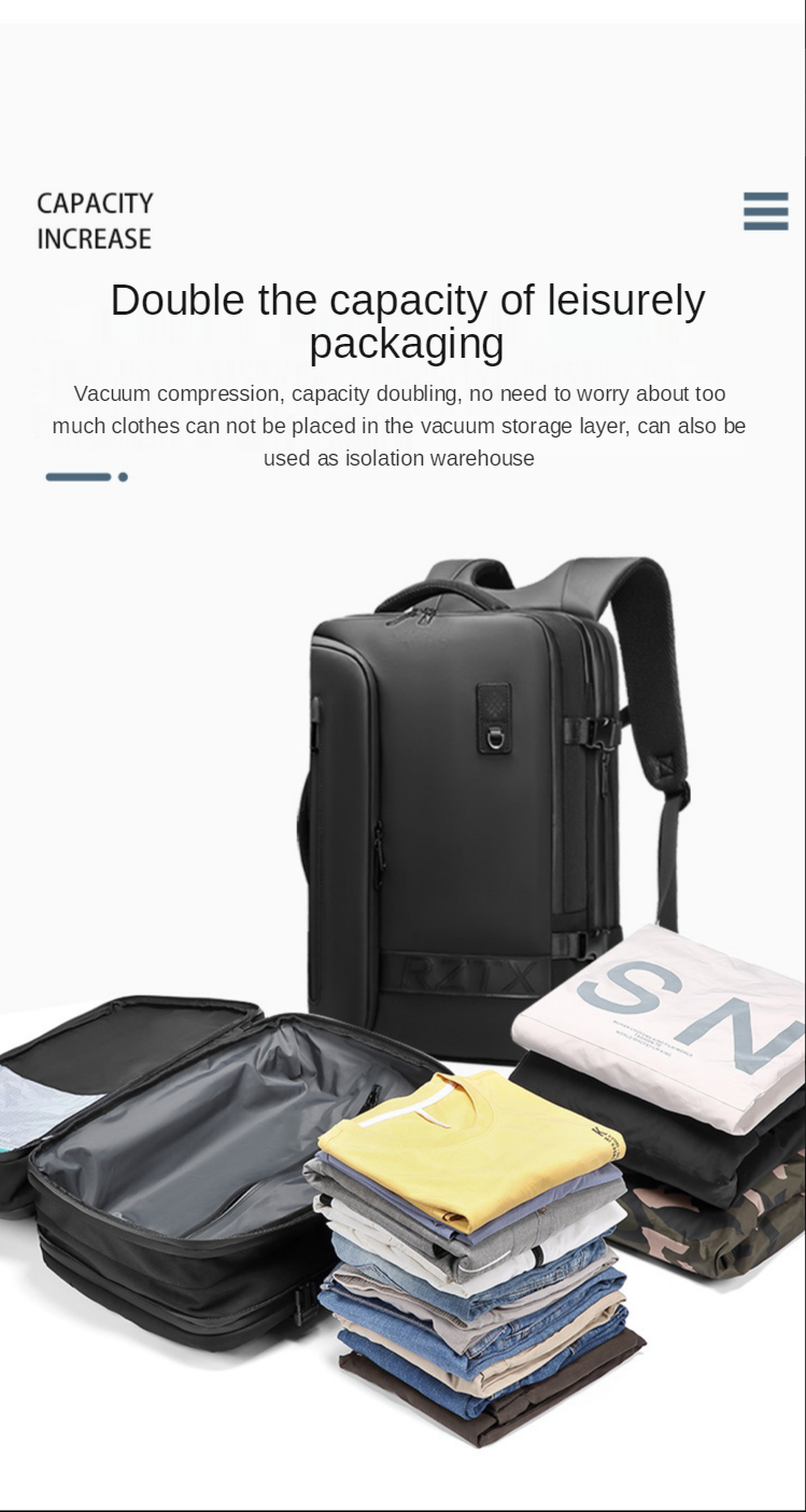 Multifunctional Airbag Men Business Backpack 600D Oxford Waterproof Backpack
