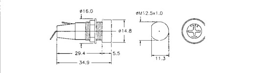 Bayonet Cap 5x20mm Fuse Holder Panel Mount PBT Terminal Brass Nickel Plated Slotted Driver Type