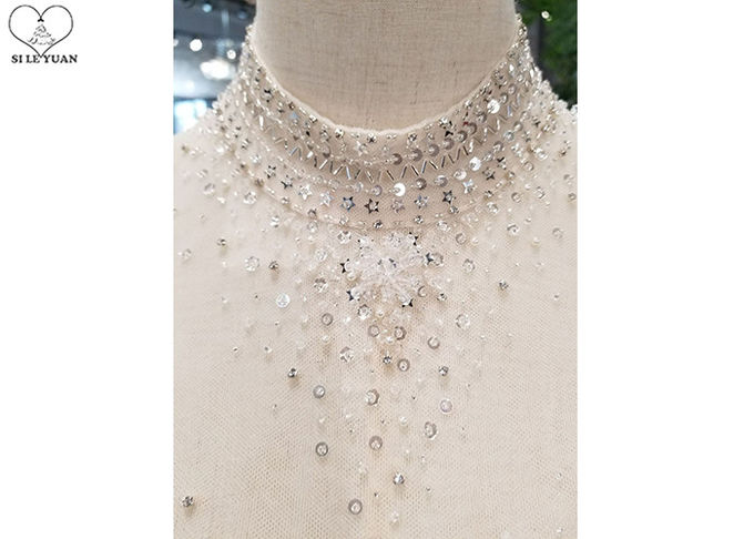Mermaid Silver Sequin Wedding Dress Inside Bead Tassels Dress Outside Cloak