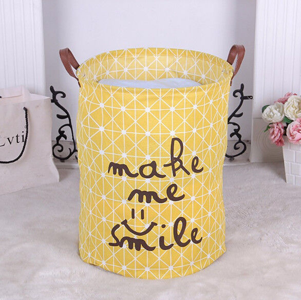 Storage Bins Organizer, Set of 3 Foldable Collapsible Large Cube Fabric Canvas Storage Baskets,Canvas Round Storage Bask