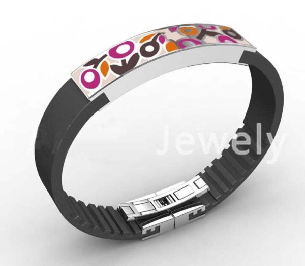 Top Quality Europe Fashion Stainless Steel Genuine Leather Silicone Bangle