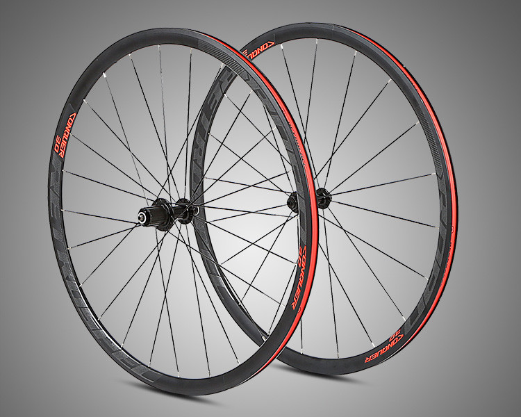 ISO Approval 30mm Rim Alloy Road Bike Wheels 700C With 2 Bearings