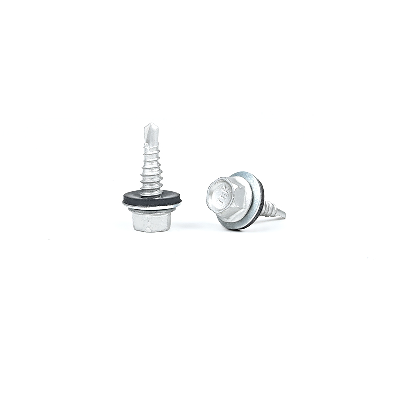 Steel Hex Head Self-Drilling Roofing Tek Screws with Rubber Washers Stitch Screw 1 Point