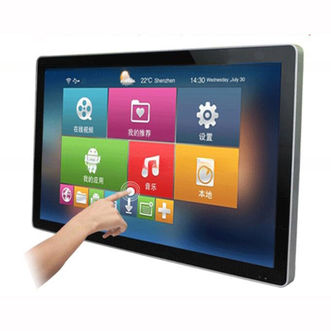 4K UHD 49" 50" inch capacitive touch screen panel display embedded Android or Win10/11 PC support DP VGA DVI input