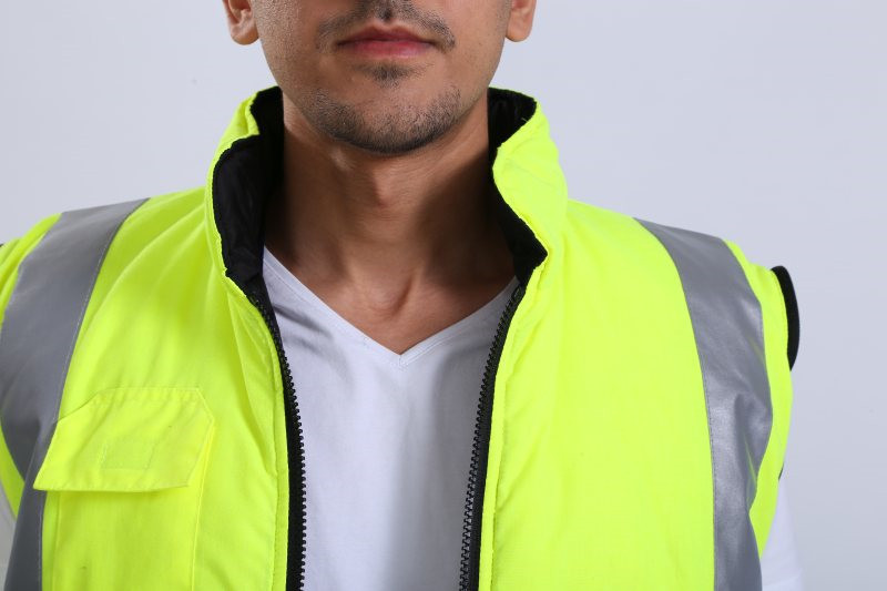 300D Oxford Hi Vis Trench Coat , 100% Polyester Class 3 Rain Jacket