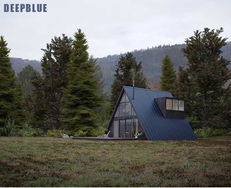 Prefab Hotel Unit Light Steel Space A Frame Tiny Building Home Steel Frame
