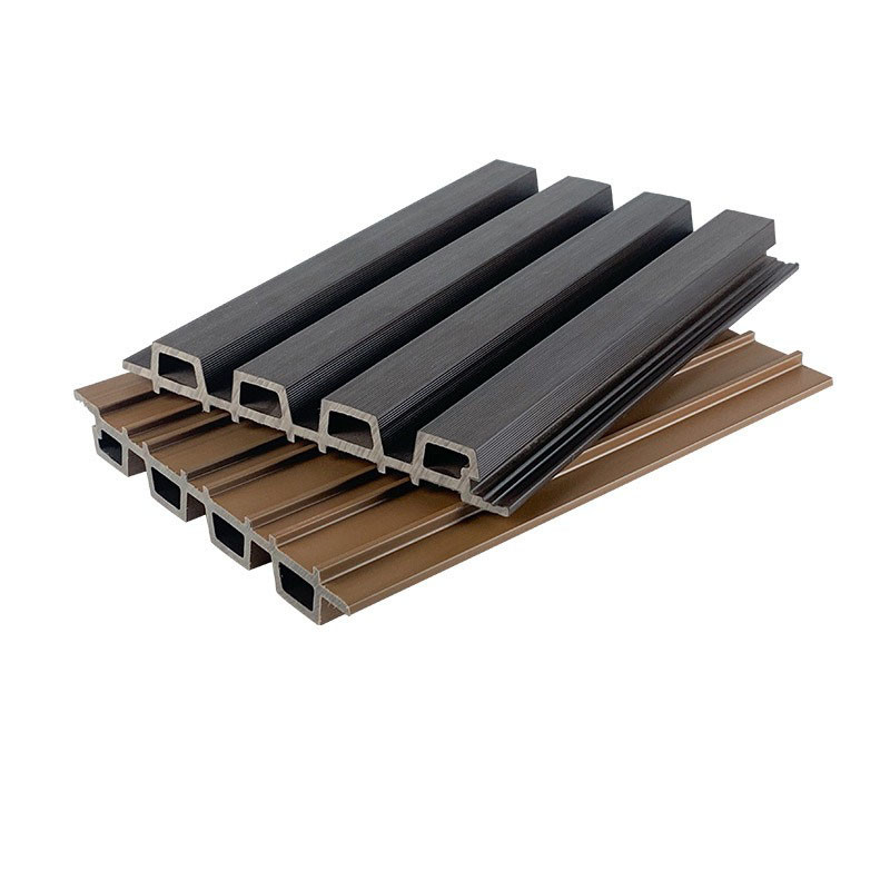 23x135mm WPC Cladding Panel Wood Plastic Composite Fluted Plank Wall Panel Interior Brown