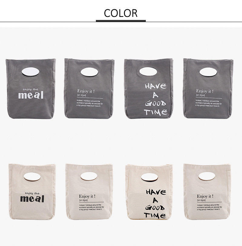 Custom Print Portable Cooler Foldable Canvas Lunch Bag