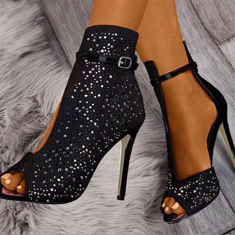 Stylish Women Stiletto Heel Shoes With Black White Brown Color