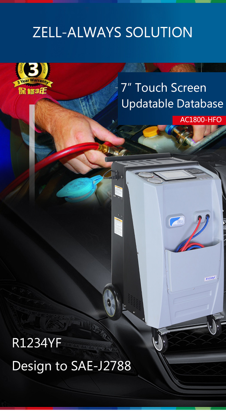 7" Touch Screen Freon Recovery Machine Equipment 11CC For Car A/C Refrigerant R1234yf