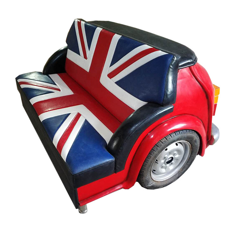 Automotive Themed Furniture Union Jack Ambassador Car Couch With Wheels
