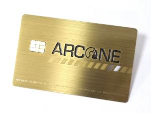 China Luxury IC Chip 4442 Metal Business Credit Cards Brush Finished Size 85*54*0.6mm on sale