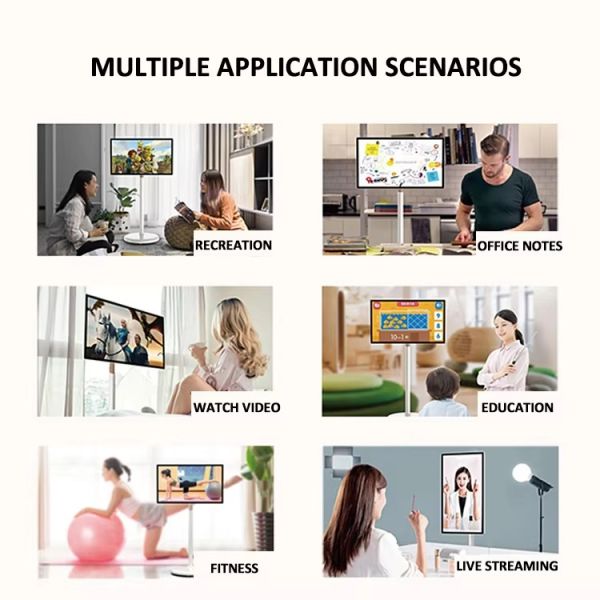 Indoor Moveable 21.5/24/27/32" AI Voice Wireless Portable Android Interactive Monitor