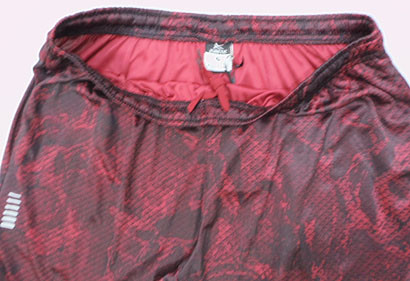 Red Adjustable Drawstring Fabric 140gsm Mens Jogger Shorts With Pockets