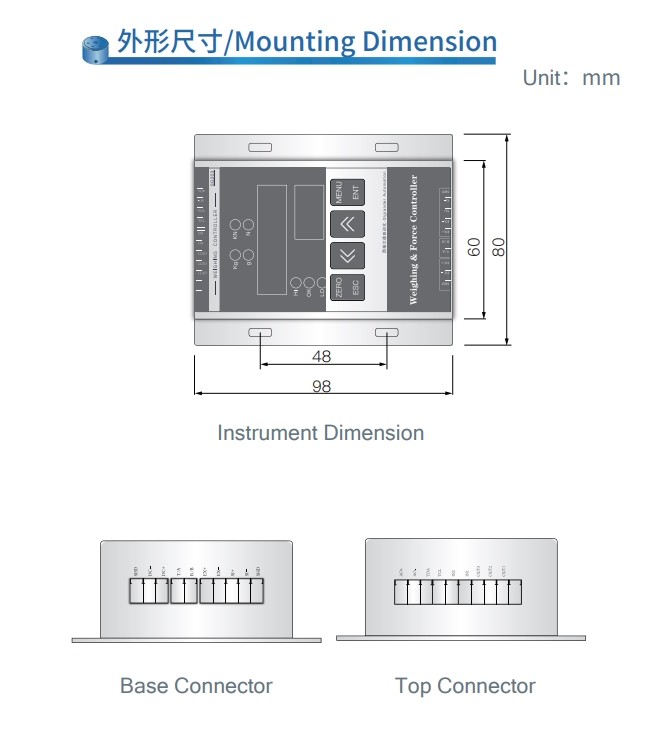 RS485 IP65 Transducer Bridge Amplifier 0.01% Weighing Controller