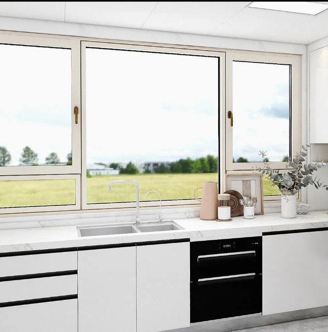 80mm Seamless Welded Thermal Break Aluminum Casement Glass Windows For Folding Screen