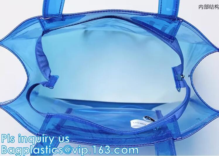 Summer new PVC transparent crystal jelly single shoulder bag Lash leisure beach bag handbag, Purse PVC Beach Clear Handb