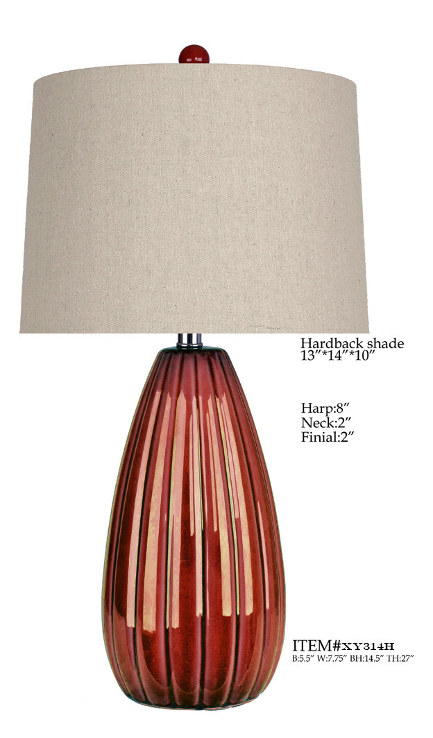 Porcelain Base Simple Modern Table Lamp TC White D14*27"