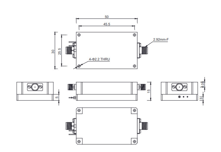 1 - 40 GHz EMC Test Wideband Power Amplifier Psat 10 dBm EMC High Power Amplifier