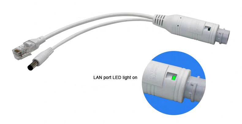 Mini Waterproof PoE Splitter 10/100M 48V to 12V for POE switch and IP Cameras