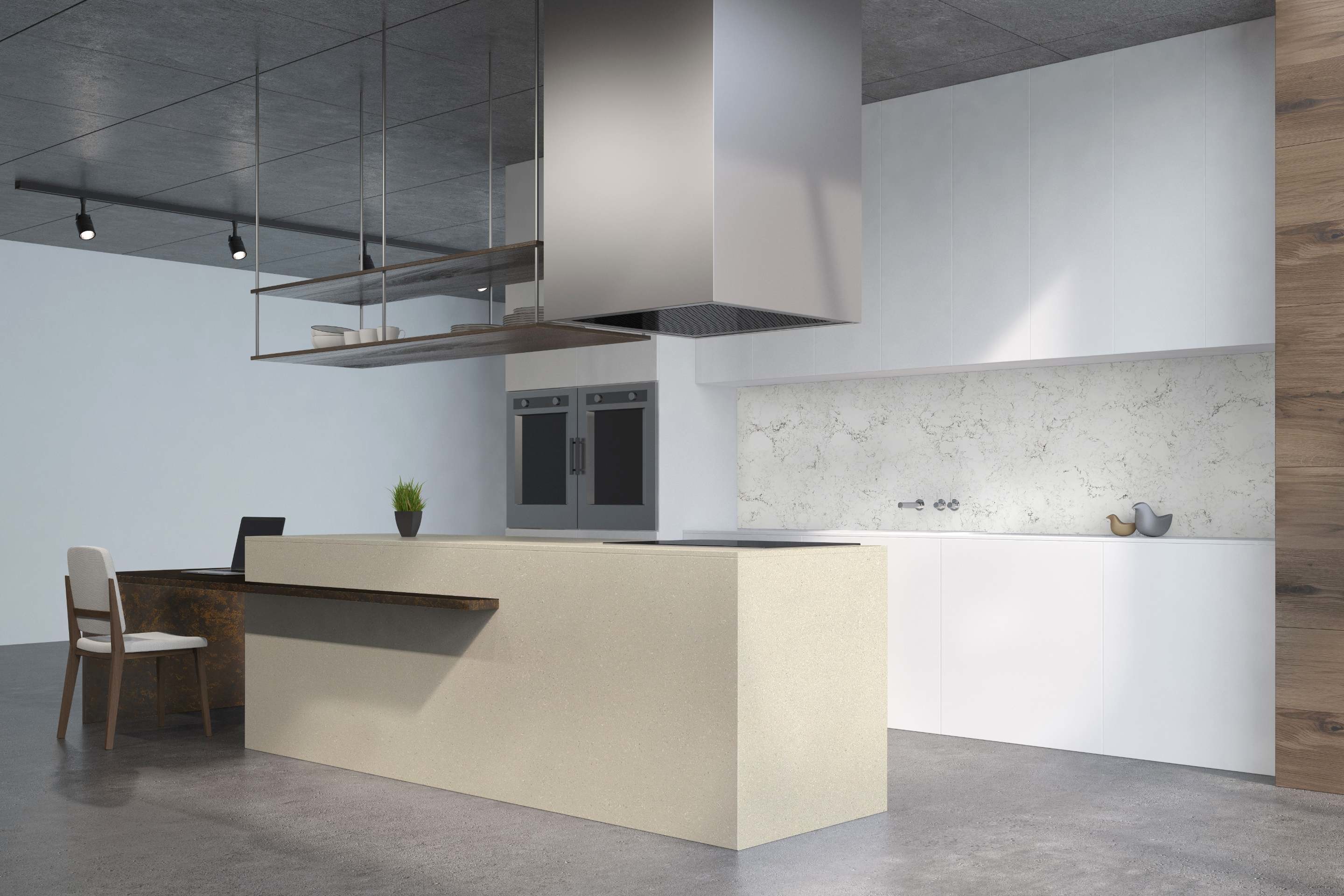 Polished Quartz Artificial Stone Kitchen Countertops 6mm 8mm 10mm Thickness
