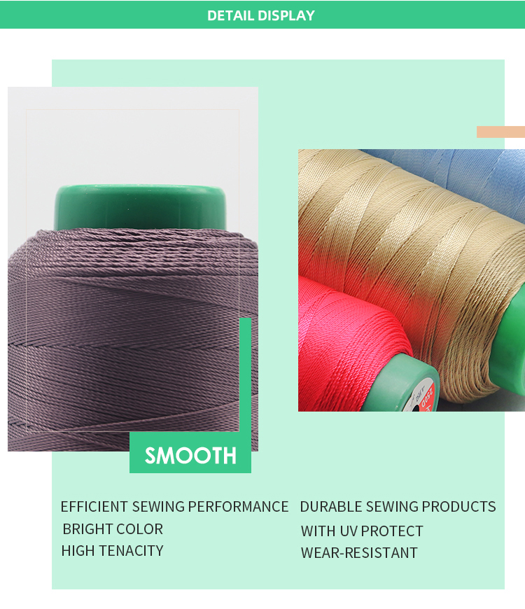 100% Polyester Strength Sewing Thread For Car Supplies Strength And Durable