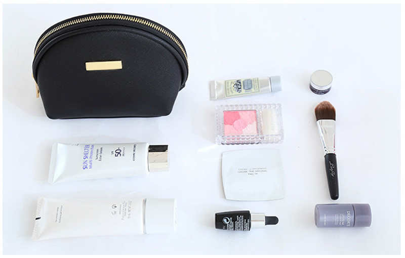 Pure Color Blank Leather PU Makeup Bag