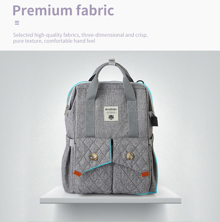 Multifunctional Mommy Diaper Bag Backpack With Trailer Buckle OEM ODM