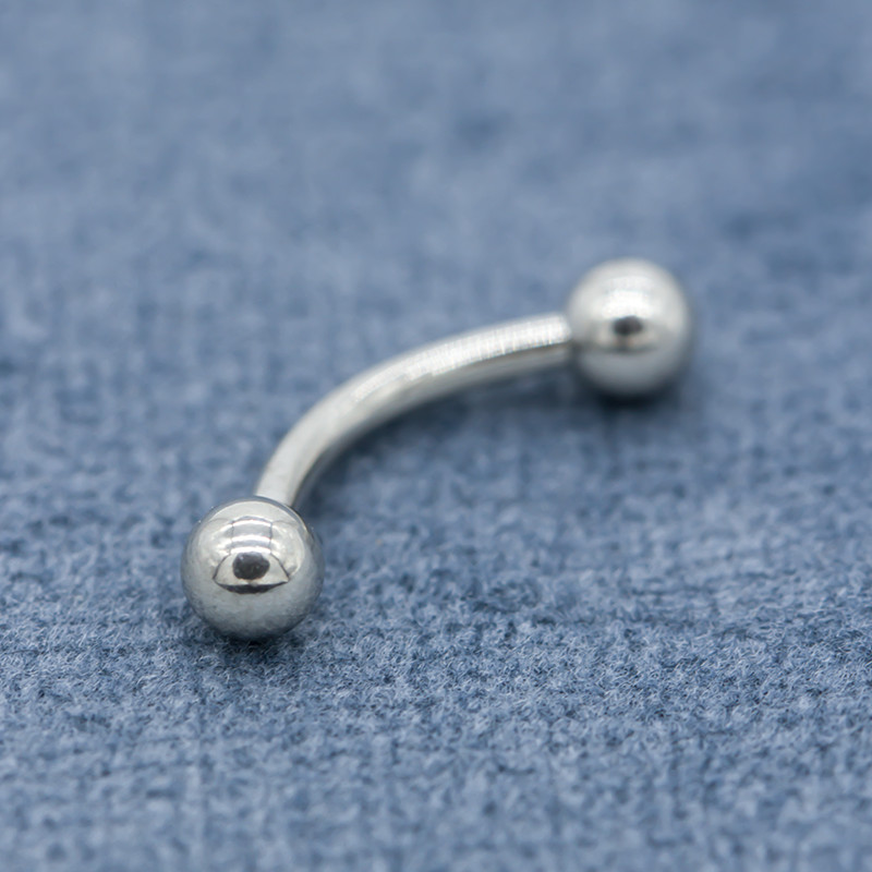 Blue Crystal Gem Eyebrow Barbell Piercing Jewelry 316L Stainless Steel 8mm