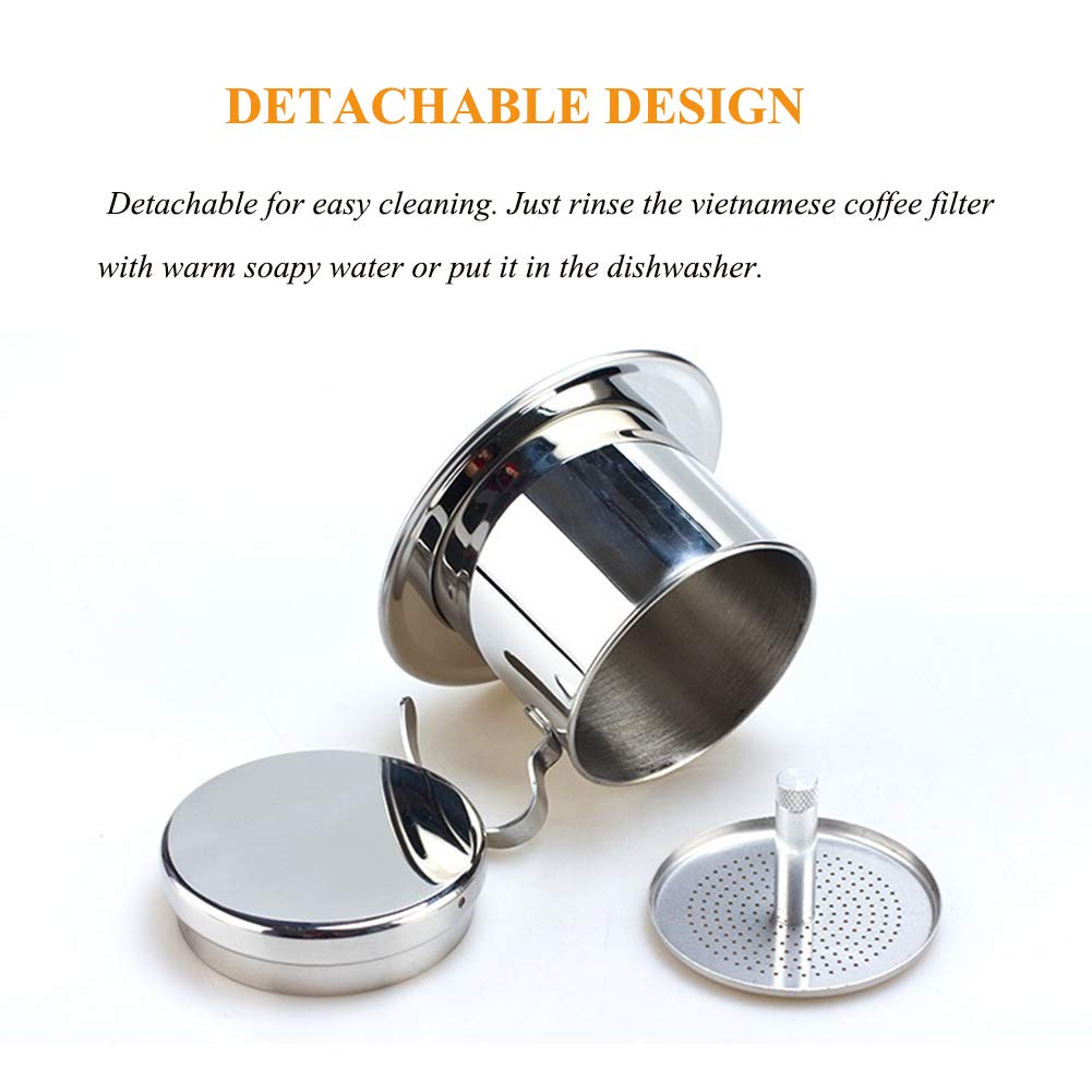 Stainless Steel Coffee Drip Brewer Reusable Phin Infuser Strainer Pot