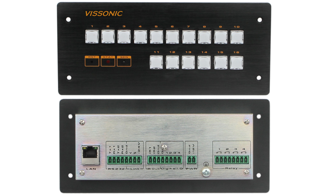 16 Buttons Programmable Central Controller Ethernet Control Flush Mount Unit