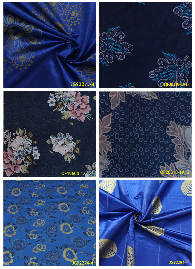 100% Polyester Golden Pongee Mattress Quilting Fabric Warp Knitting Printing