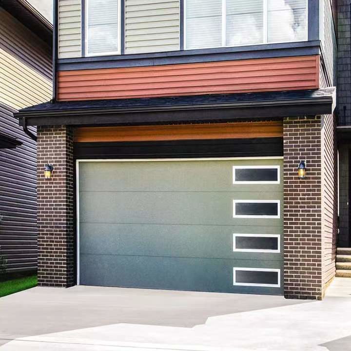 Galvanized Steel Automated Garage Door Modern Insulated Sectional Overhead Doors