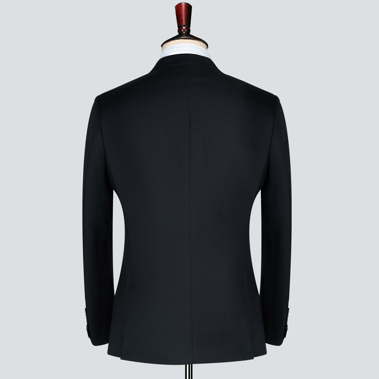 Adults Standard Size Black Wool Business Two-piece Suit for Men's Wedding Groomsman