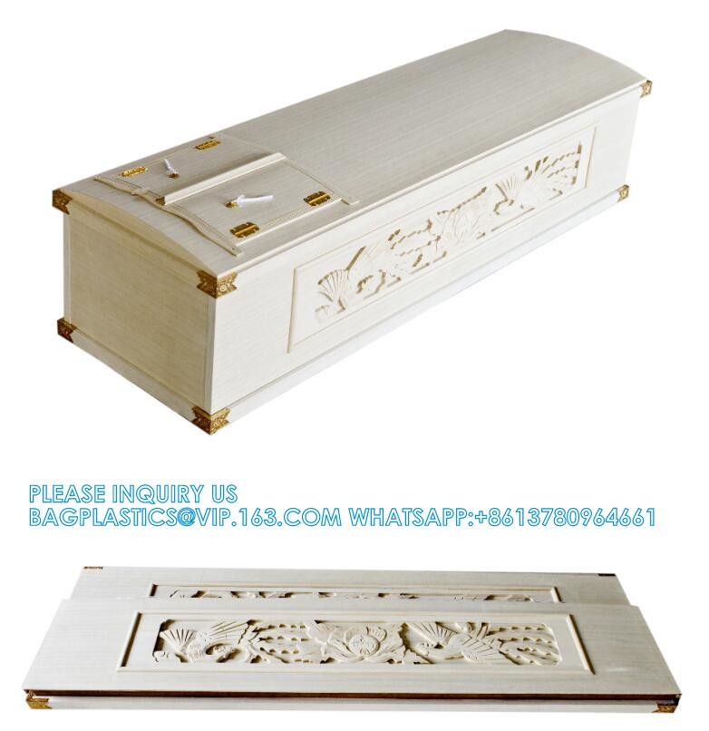 Dome Shape Cloth Decoration Wood Coffin Funeral Supplies Wood Burial Coffin Burial Collapsible Coffin Casket