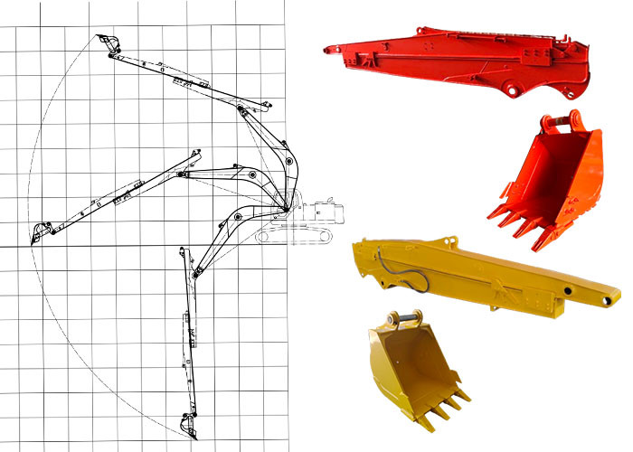 CAT HITACHI KOMATSU SANY ZOOMLION Extendable Boom Excavator