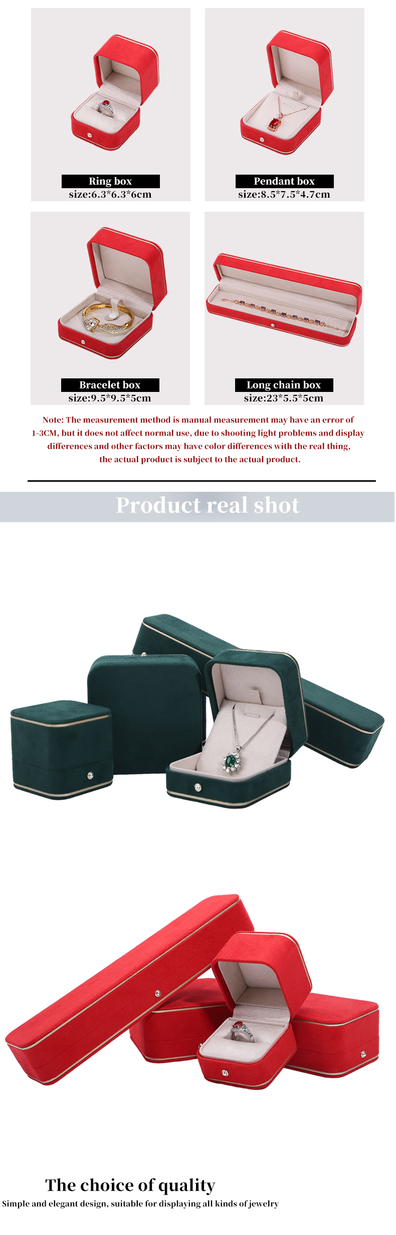 Jewelry Packaging Hanhong Custom Velvet Box for Necklace Bracelet Earrings and Ring