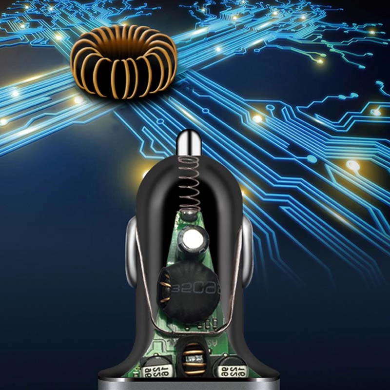 Type C PD QC3.0 Dual Port 60W Cell Phone Car Charger
