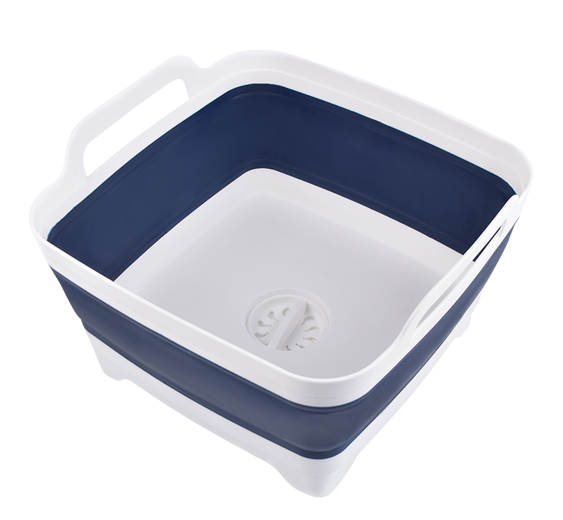 Collapsible 9L Silicone Strainer Basket Silicone Household Products Blue White