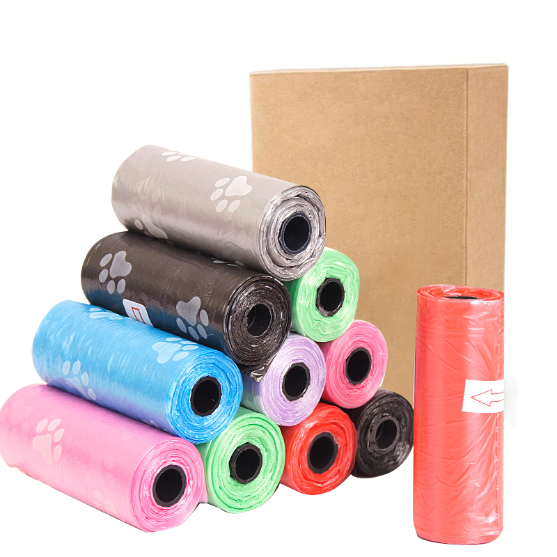 HDPE Compostable Dog Poop Bags Pink Red Purple Biodegradable Pet Waste Bags